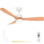 Grunkel SKYSTYLE52 Ventilador de Techo, 132 cm, 3 Aspas, Madera y Blanco